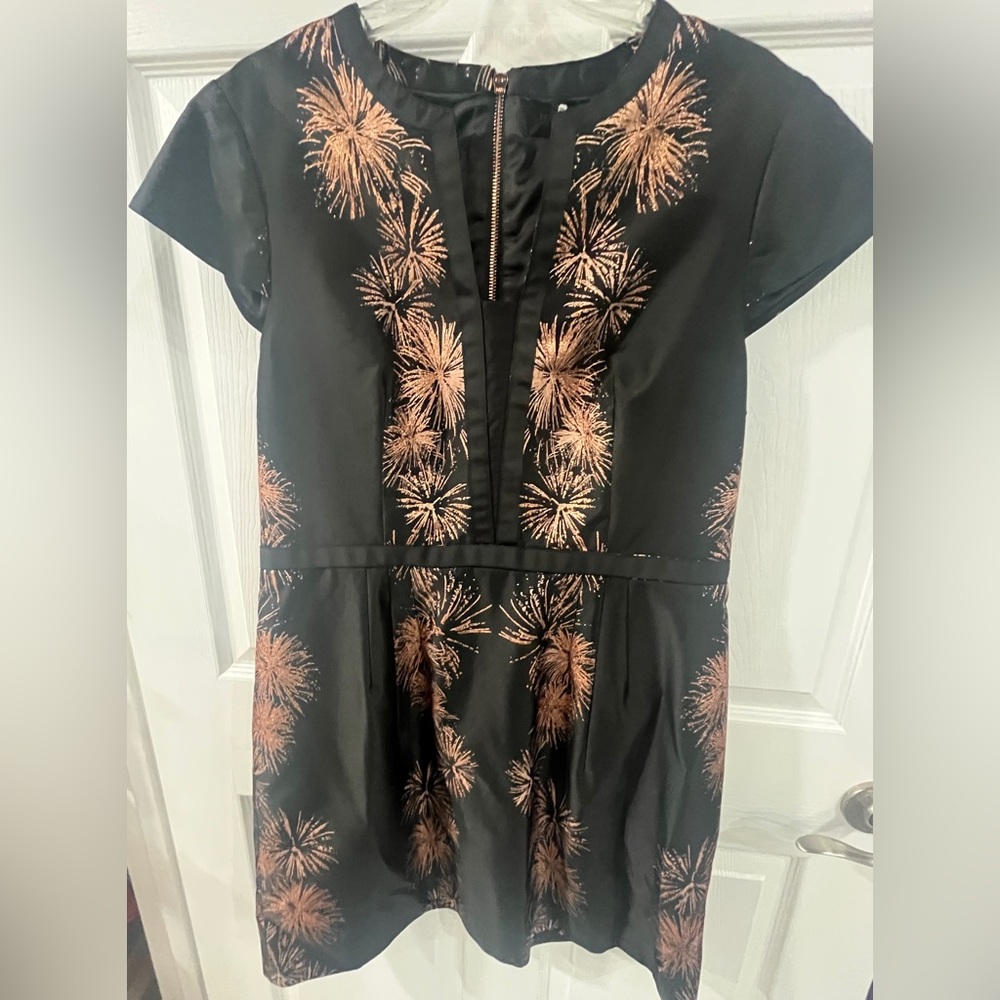 Black Dress with Gold Firework Pattern